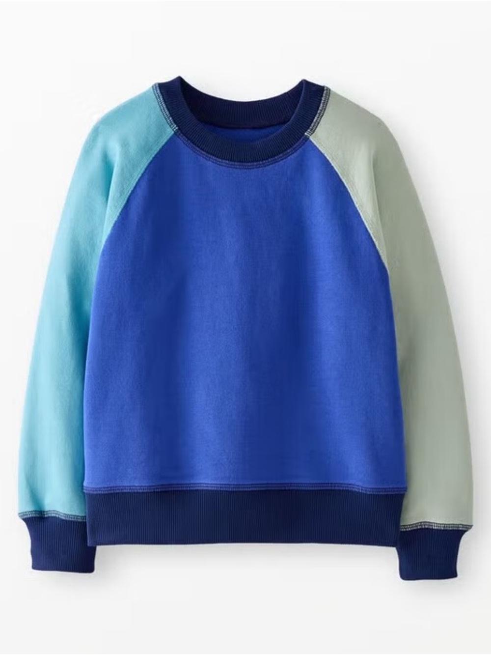 Hanna Andersson Boys French Terry Colorblock Sweatshirt Blue/Green US 3T